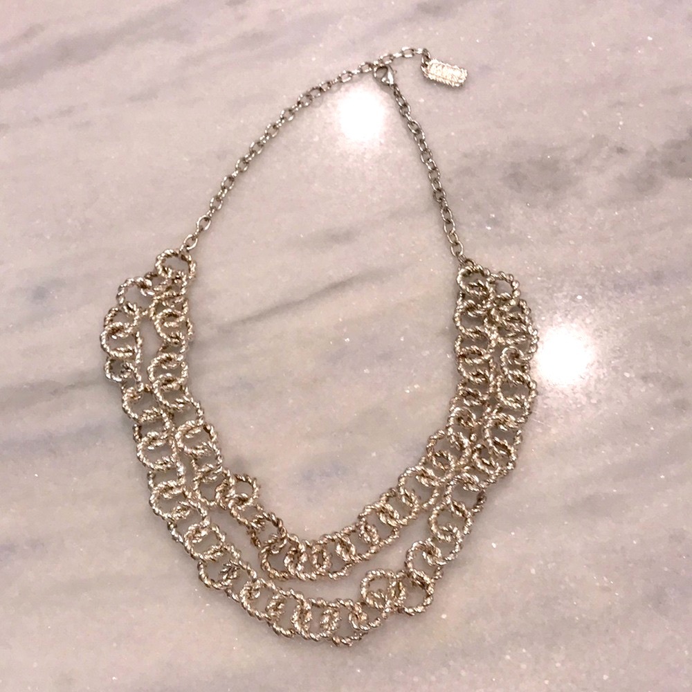 Karine Sultan rope chain necklace silver plate